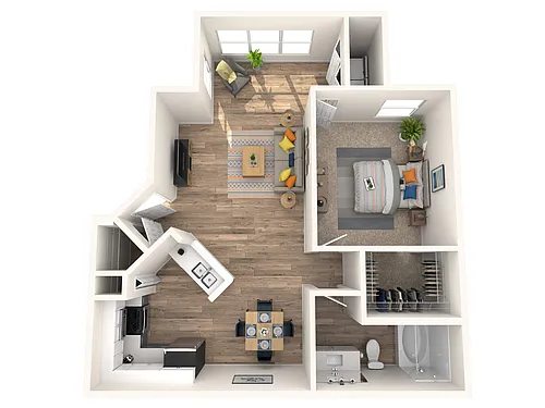 Floor plan 1x1 Large