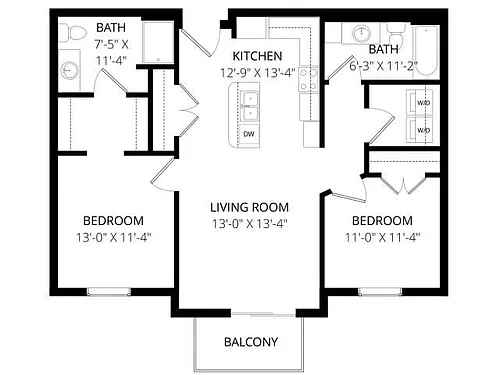 Floor plan C 2X2
