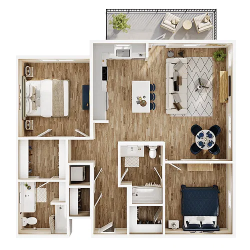 Floor plan The Cypress 2x2