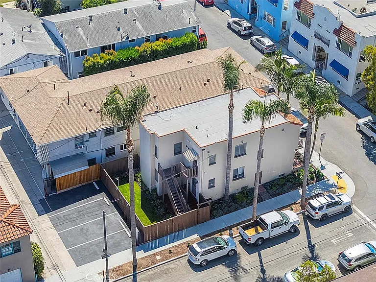 Aerial view showing location and parking.