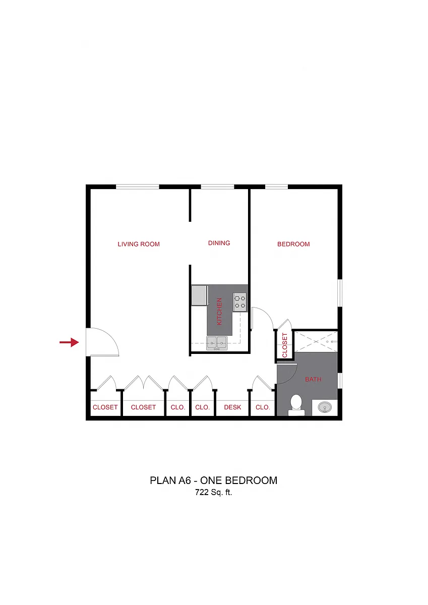 Floor plan Plan A6 - One Bedroom