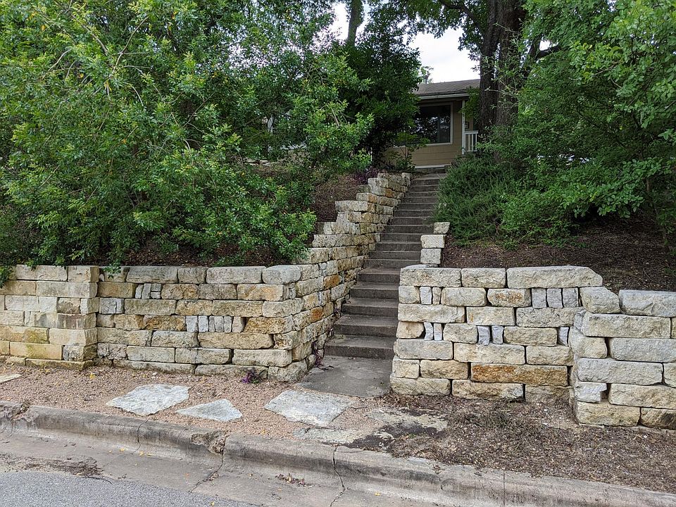 looking up towards house from the street