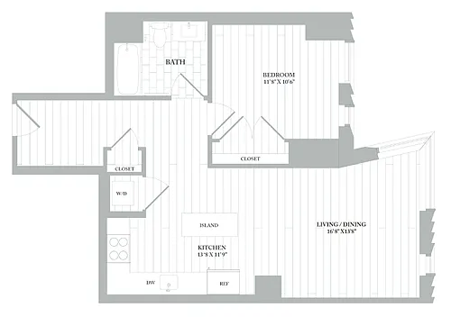 Floor plan A6 | 1 Bed | 1 Bath