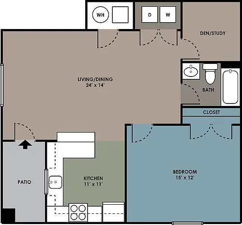Floor plan 1 bedroom