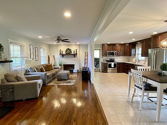 Open living room and kitchen