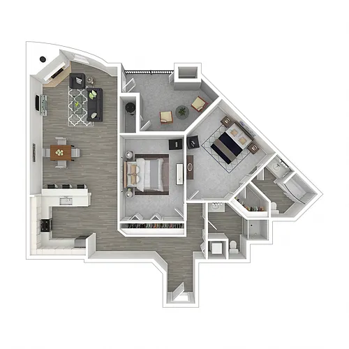 Floor plan 2 Bed, 2 Bath E