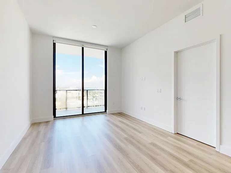 Apartment Living Room with Wood Style Flooring and Patio/Balcony.