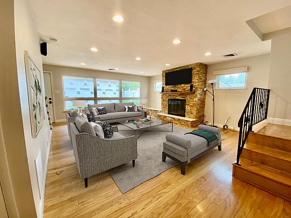 Family room with gas fireplace