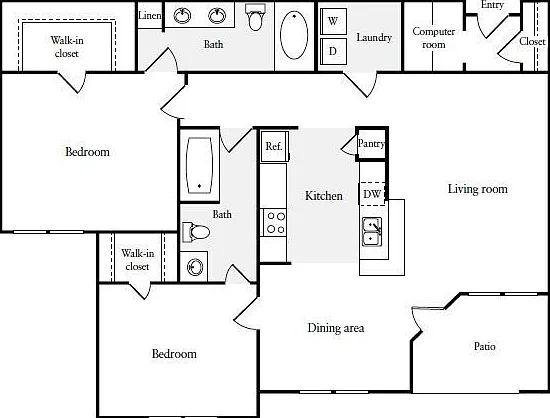 Plaza at Westchase - B2 - 2 Beds - 2 Baths - 1055 Sq. ft.