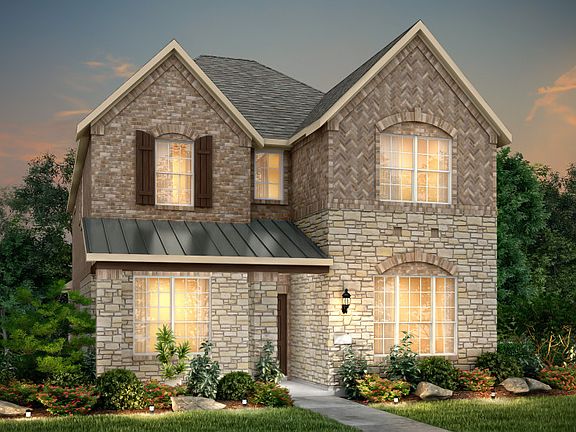 The Courtyard, with covered front porch and 2-car rear entry garage, shown as Exterior C