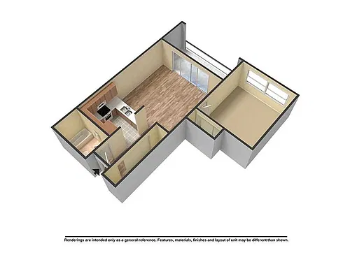 Floor plan 1 Bedroom 1 Bath