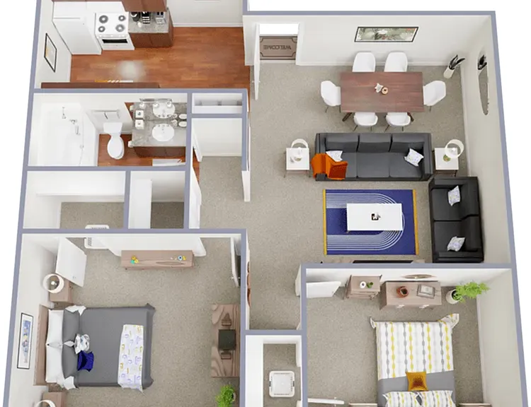 B1 - 860 square foot two bedroom, one bath apartment home B1 - 860 square foot two bedroom, one bath apartment home