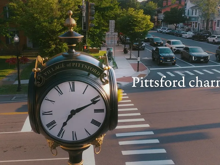 Pittsford Village's clock at the corner of South Main Street and State Street