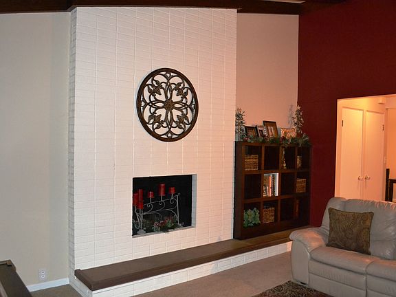 Painted Brick Fireplace