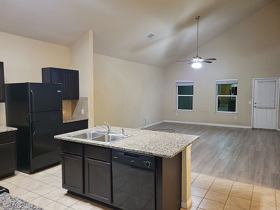 Kitchen open to living room