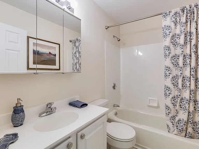 Full bathroom with lots of storage