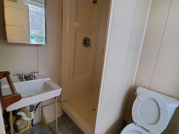 Bathroom with stall shower