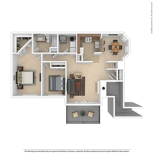 Floor plan 2 Bed 1 Bath