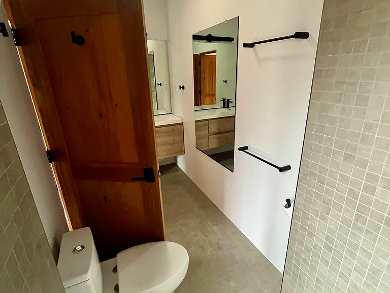 Newly tiled bathrooms.