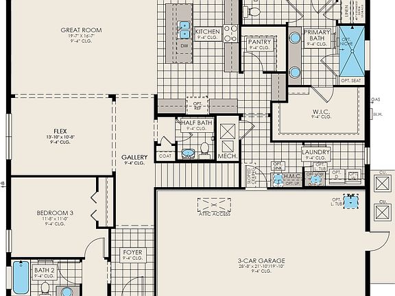 Ella II Elev A Floorplan 1