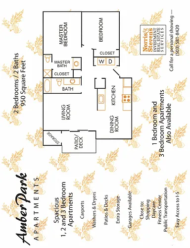 Floor plan 2 Bedroom 2 Baths