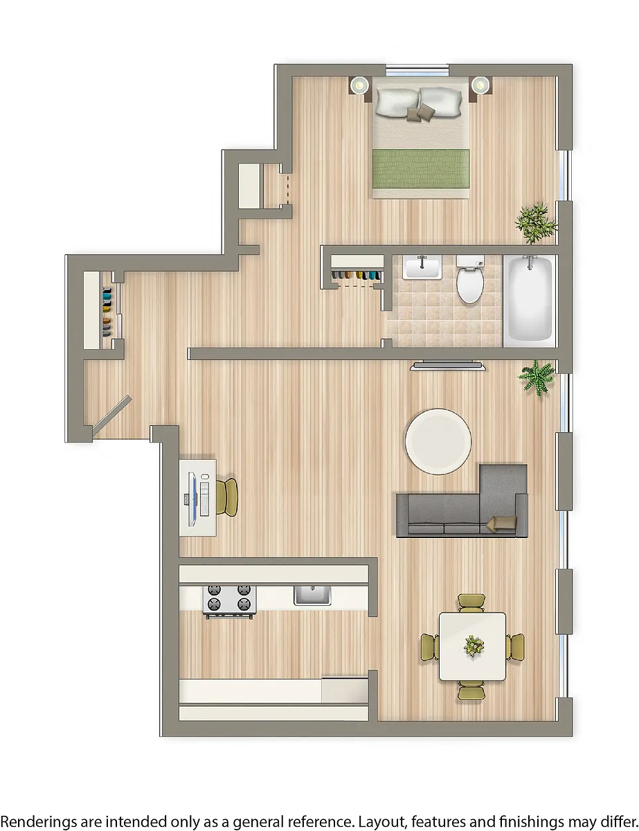 Floor plan 1 Bedroom C