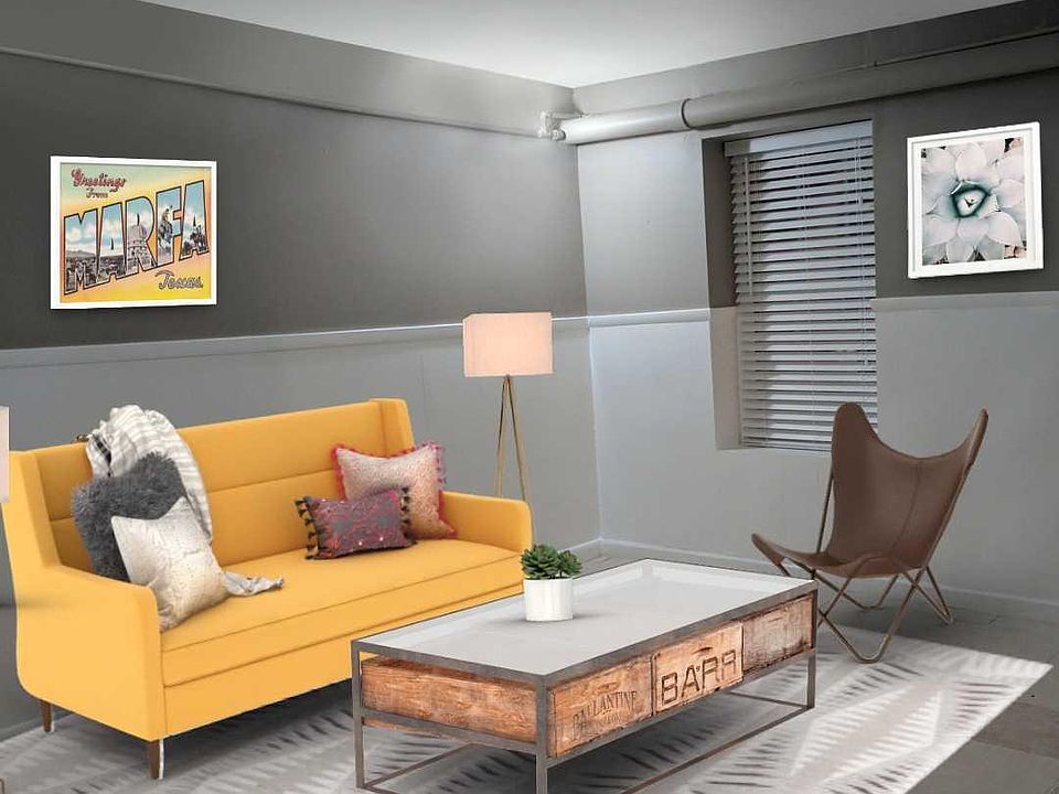 Open living area - Sample furniture shown