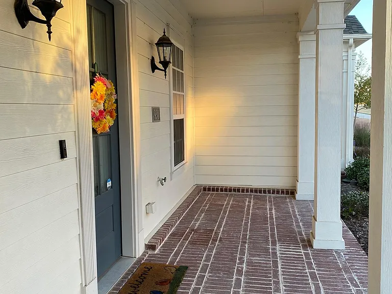 spacious front porch