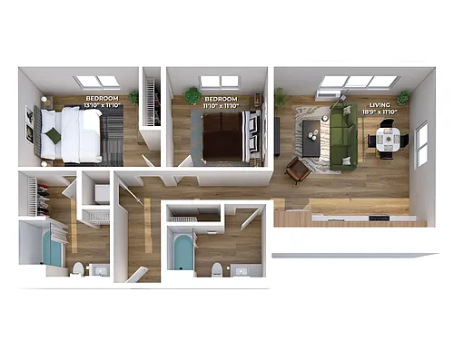 Floor plan Two Bedroom C6