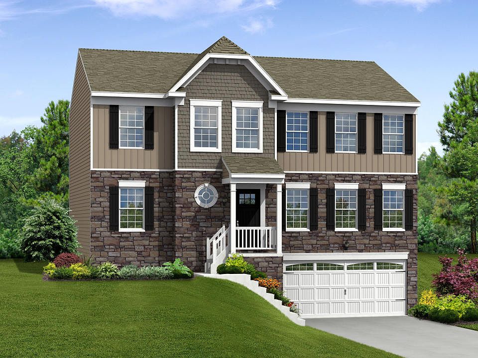 Elevation A Opt New England Inspired Facade, Porch, Garage Door