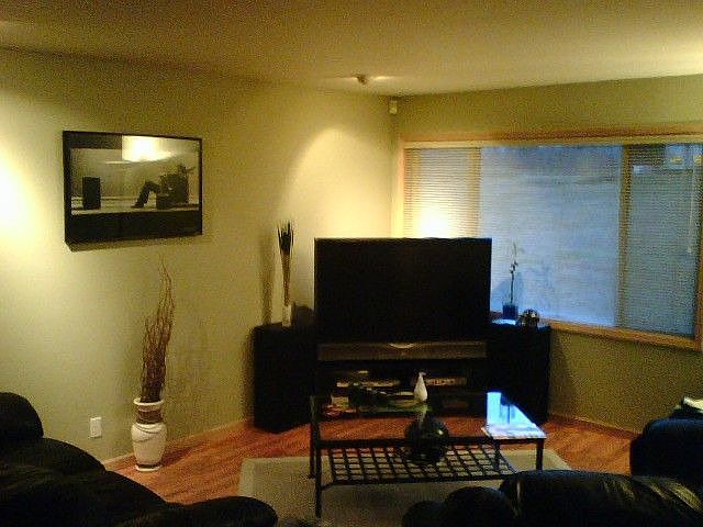 living room with Pergo and nice views!