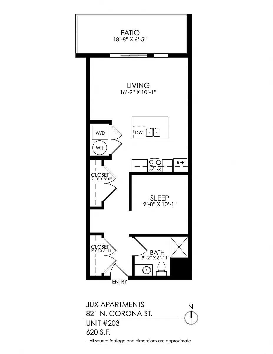 Floor plan 1 Bedroom, 1 Bathroom