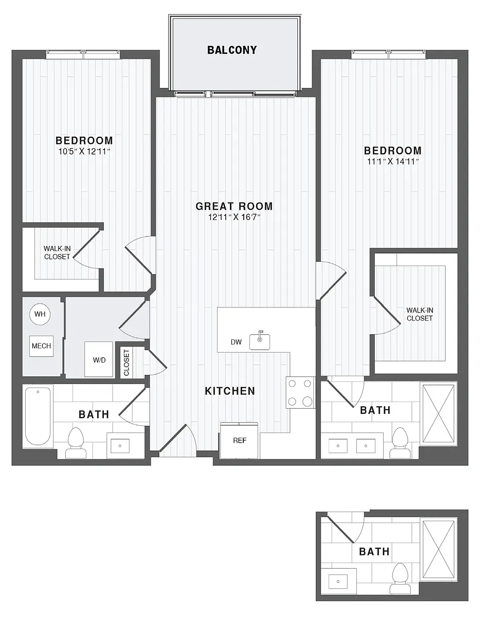 Floor plan 2 Bed/2 Bath-B3