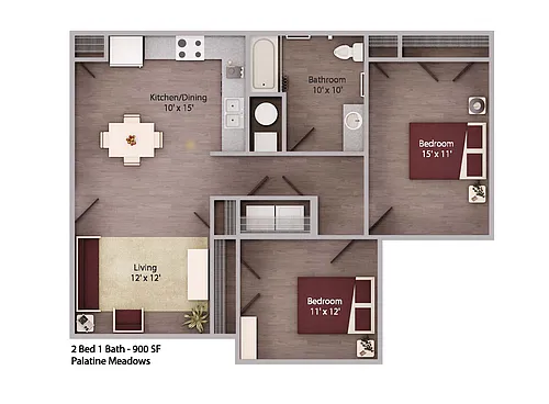 Floor plan 2-bedroom