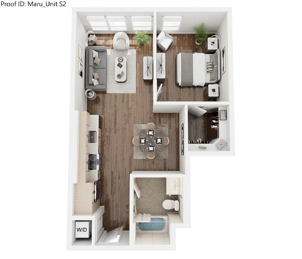 Floor plan S2 - 1 Bedroom
