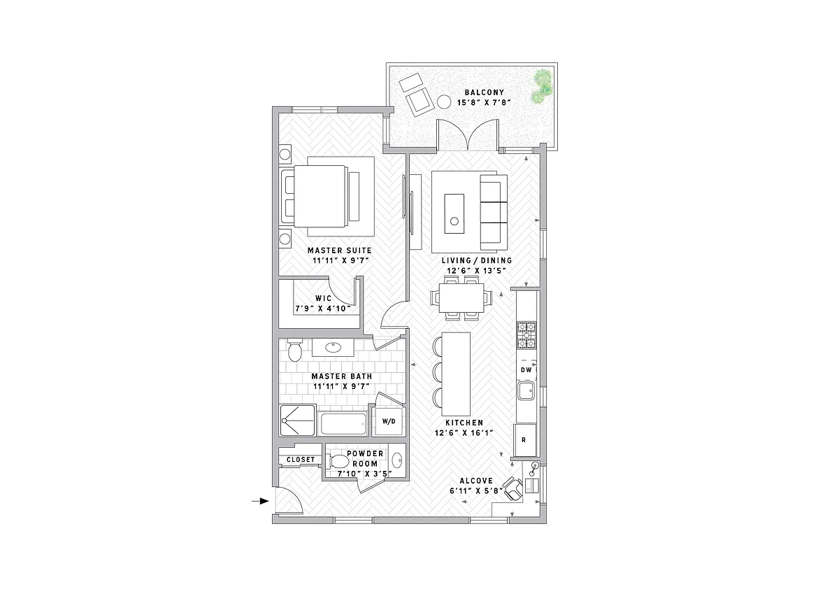 Floor plan A4 1 Bed