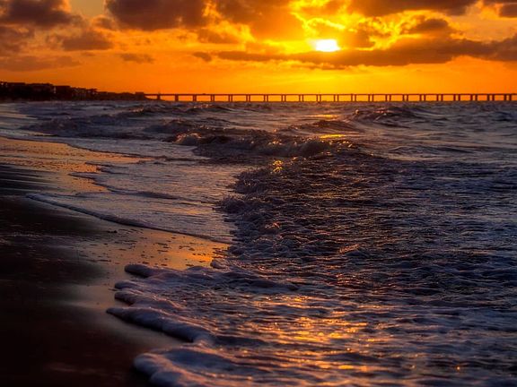 Sunset over Chesapeake Bay Beach