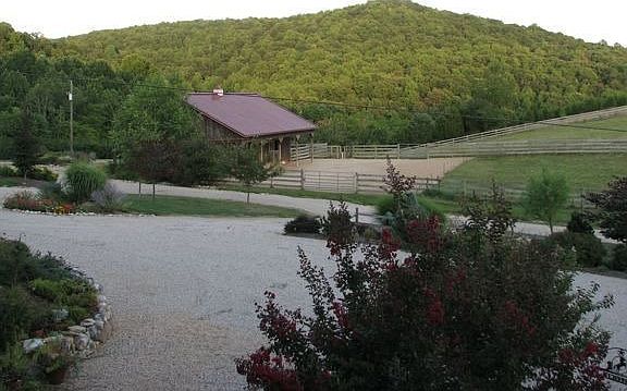 View of barn from front porch