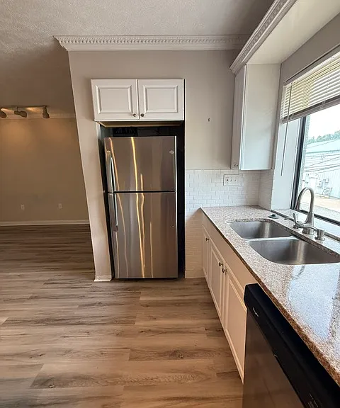 kitchen view new frig