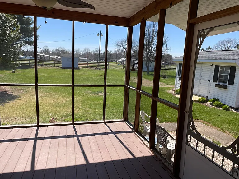 Great views from back porch with composite flooring.
