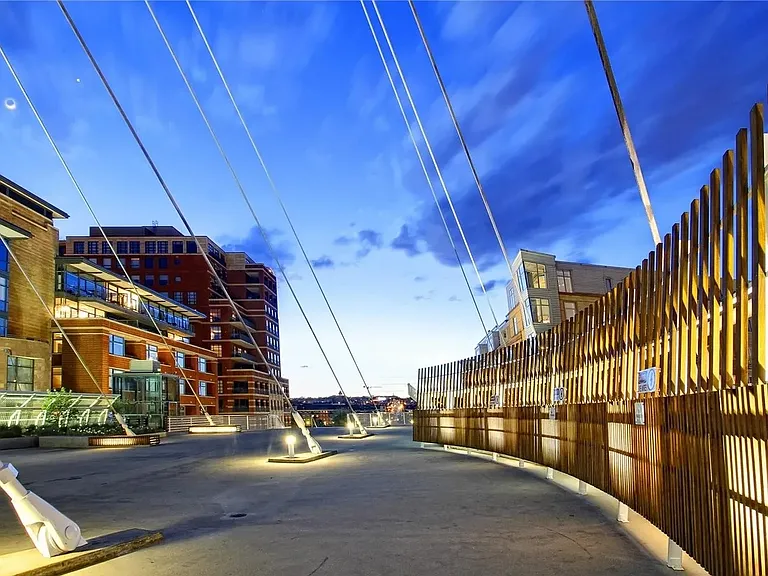 Millennium Bridge, leading into the plaza outside the building.