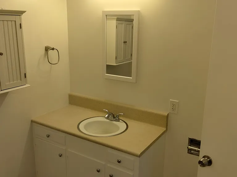 Attached Bathroom with new light fixtures and two medicine cabinets