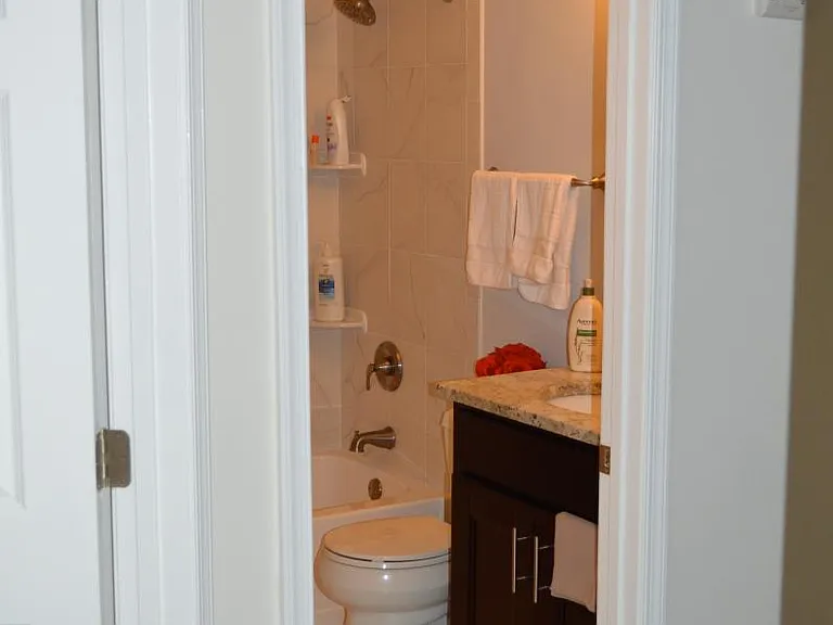 Main Bathroom with tile floors