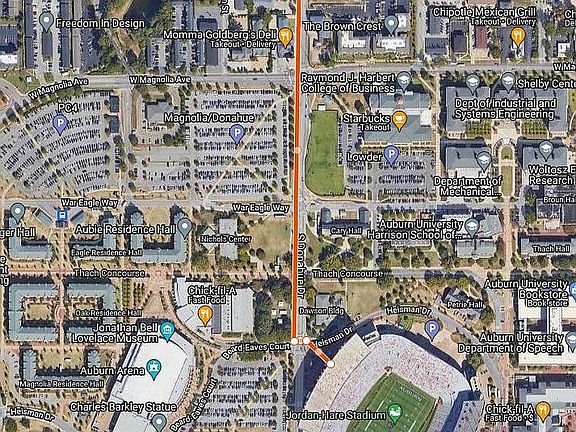 2 block walk to stadium