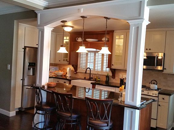 View of kitchen from living room