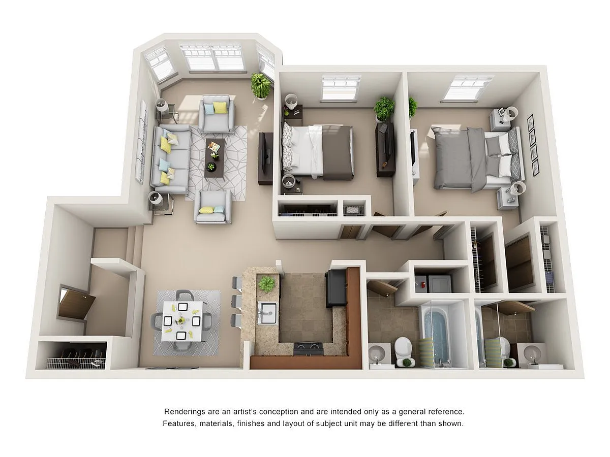 Floor plan 2 Bedroom with Foyer