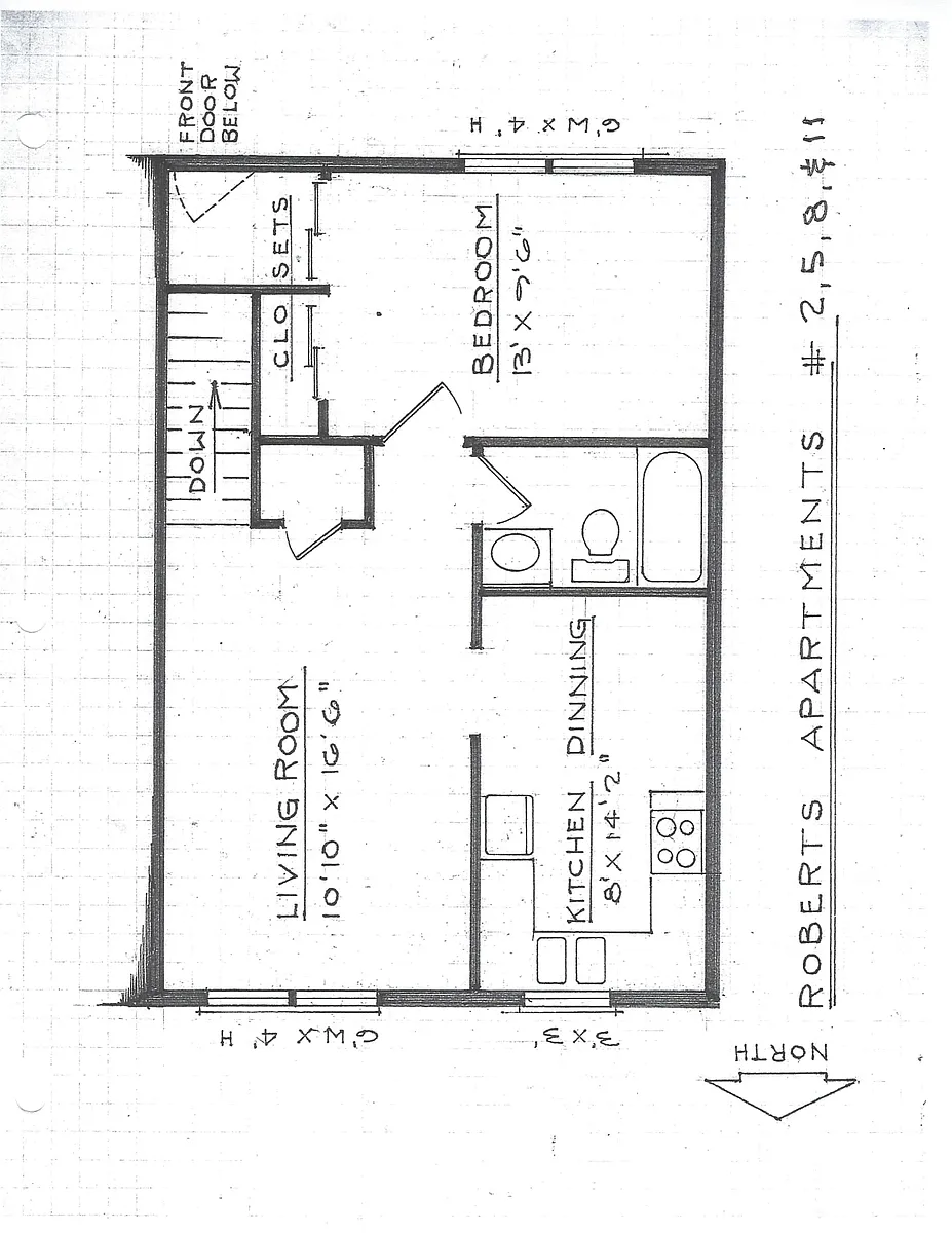 Floor plan Upstairs 1 Bedroom
