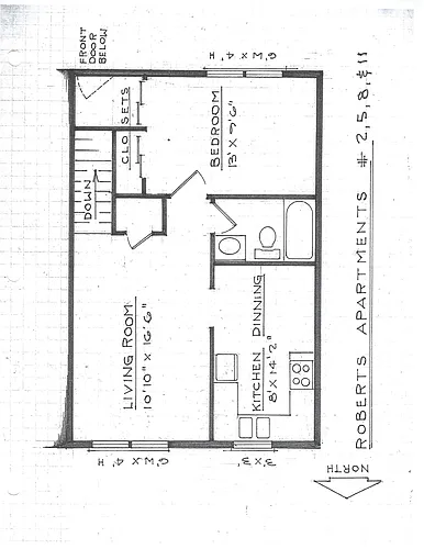 Floor plan Upstairs 1 Bedroom