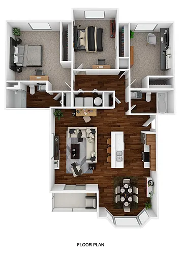 Floor plan 3 Bdrm - 2 Ba