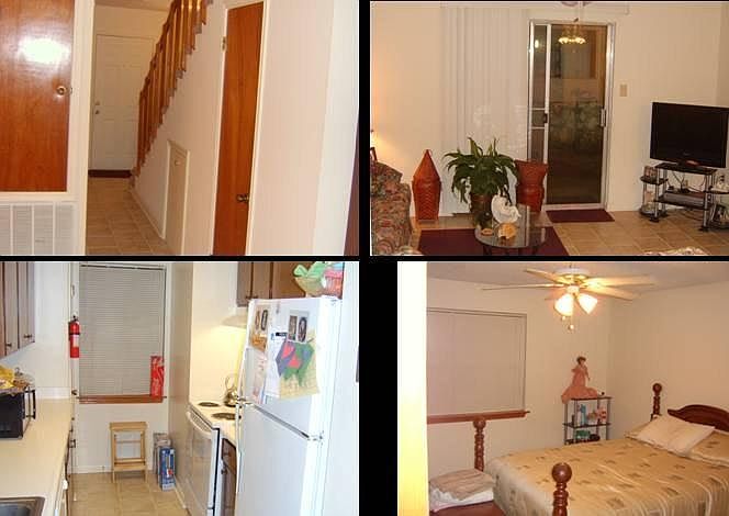 inside: hallway, kitchen, living area